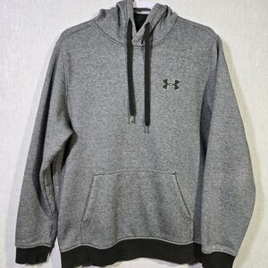 Under Armour Hoodie Men Cold Gear Green Stripe Pullover Athletic Large